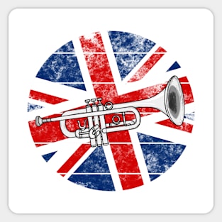 Trumpet UK Flag Britain Trumpeter British Musician Sticker